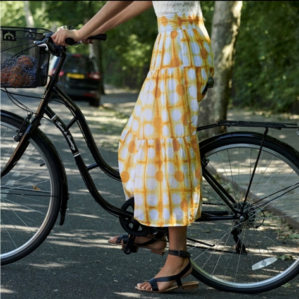 💛Anthropologie💛 'Angelika' Tiered Ankle/Maxi Skirt Size 6 - Picture 3 of 8